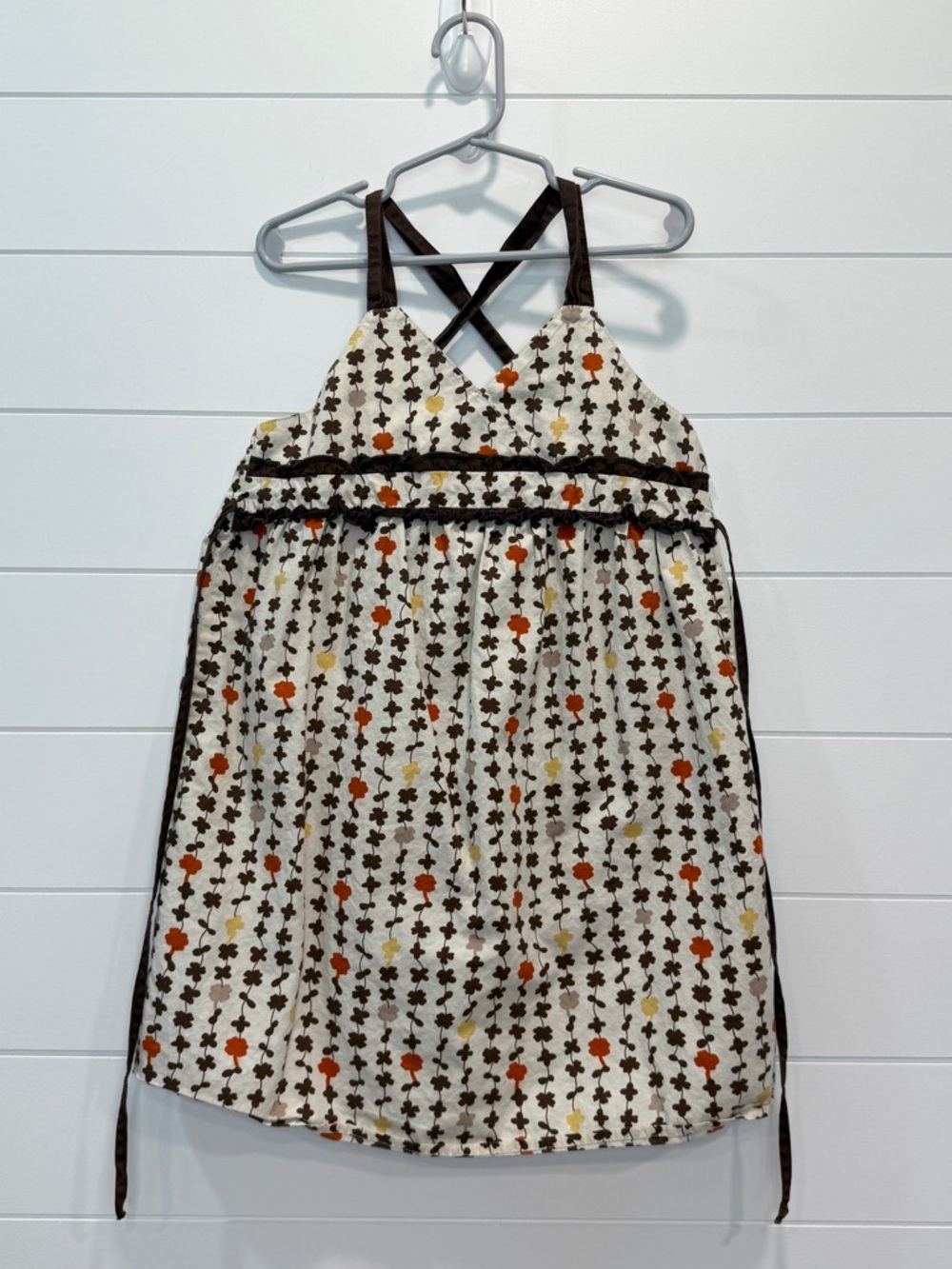 Y2K Zoey Girl Brown Strappy Floral Print Sundress